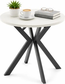 Okrągły kaszmirowy stół rozkładany z czarnymi nogami  B4-N69