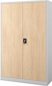 Szafa biurowa na akta szeroka Eco Design Jan II, 115x40x185 cm, szary/dąb sonoma