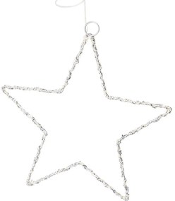 Świąteczna dekoracja świetlna Gwiazda, 30 cm, srebrny, LED ciepła biała, na baterie