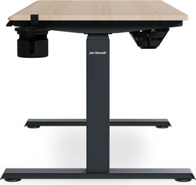 Biurko elektryczne z regulacją wysokości ergonomiczne antracytowe/dąb sonoma,1200x600 mm: ARIA