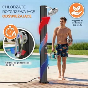 Prysznic solarny z pokrywą HAVANA, 35 l, czarny Casaria