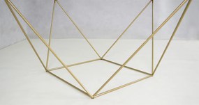 Minimalistyczny stolik kawowy dąb artisan + złoty - Mokita 4X