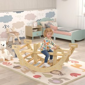 AIYAPLAY Montessori drabinka wspinaczkowa do domu, 2 w 1 łuk z drewna, dla dzieci 2-4 lata, 110x52x45 cm, drewno naturalne