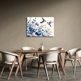 Obraz - Kolibry nad kwiatem (70x50 cm)