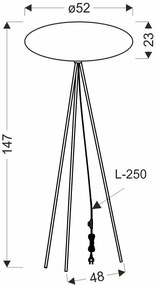 Lampa podłogowa trójnóg w kolorze frappe - D201-Vimeso