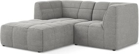 Szary narożnik z materiału bouclé (lewostronny/z szezlongiem) Aloha – Makamii