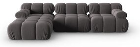 Ciemnoszara aksamitna sofa 285 cm Bellis – Micadoni Home