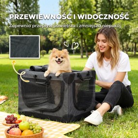 PawHut Składana torba transportowa dla psa z poduszką, zdejmowanym i nadającym się do prania pokrowcem, wykonana z tkaniny Oxford, dla psów do 22 kg, zielony wojskowy | Aosom PL