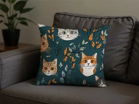 Bawełniana poszewka na poduszkę CATTAMI POLY 45x45 cm, ciemnozielony