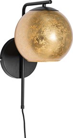 Inteligentny kinkiet czarny ze złotym szkłem z WiFi A60 - Bert