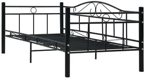 Czarne metalowe łóżko jednoosobowe 90x200 cm - Korello