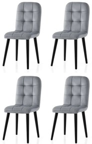 Zestaw krzeseł do jadalni Retro Grey and Black, 4 szt.