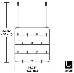Czarny metalowy wieszak na drzwi 36 cm Estique – Umbra