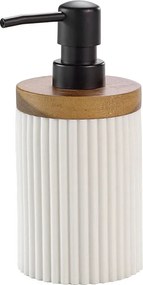 Designowy Dystrybutor Mydła z Białym Akacjowym Drewnem 17cm Nowoczesny