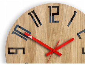 Zegar na ścianę nowoczesny drewniany z dużymi cyframi okrągły cichy loft