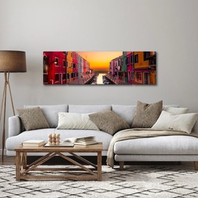 Obraz - Zachód słońca, wyspa Burano, Wenecja, Włochy (170x50 cm)