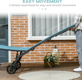 Outsunny Leżak słoneczny, 5-stopniowo regulowane oparcie, oddychający materiał, rama aluminiowa, niebieski, 195 x 66 x 34 cm