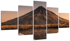 Obraz odbicia góry Taranaki, Nowa Zelandia (125x70 cm)