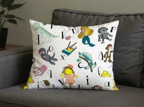 Zestaw 2 szt. dekoracyjnych poszewek na poduszkę KIDS ALPHABET 40x60 cm, biała