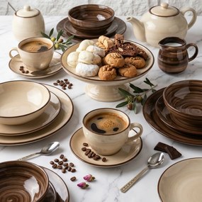 Banquet Zestaw 6 talerzy płytkich Palas 27 cm, brązowy
