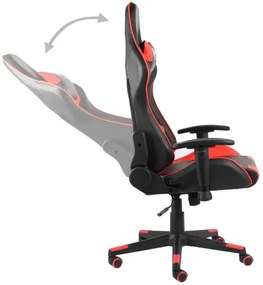Czarno-czerwony fotel gamingowy - Zexo