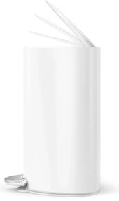 Simplehuman Pojemnik na śmieci  z pedałem 6 l, półokrągły, stal biały, plastik
