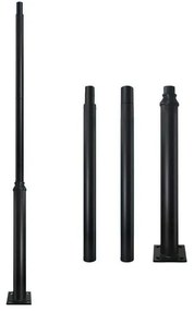 Metalowy pręt do zewnętrznego słupa oświetleniowego BASE 3 m, czarny
