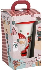 Kubek kamionkowy z pokrywką Santa 400 ml