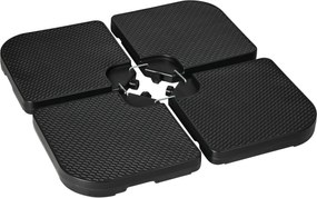 Outsunny waga na parasol ogrodowy 4-częściowa odporna na warunki atmosferyczne HDPE czarna do 80 kg piaskiem 60 kg wodą | Aosom PL