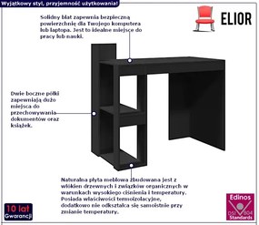 Czarne biurko z dwoma półkami - Praxon