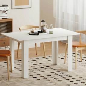 HOMCOM Stół rozkładany, 140/180 x 80 cm stół kuchenny dla 6-8 osób, do kuchni, jadalni, biały | Aosom PL