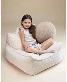 Jasnobrązowa poduszka na sofę dziecięcą z materiału bouclé Ball – Wigiwama