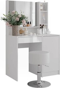 Stół toaletowy biały/biały wysoki połysk 89.8x50.1x76 sherry