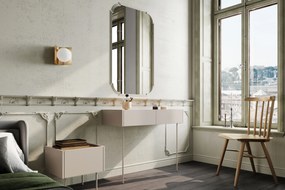 Toaletka Desin 100 cm z szufladami i metalowymi nogami - kaszmir / dąb nagano