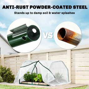 Outsunny Mini Szklarnia Tunel Foliowy Odporny na Warunki Atmosferyczne Łatwy Transport Zielony 99x71x60cm | Aosom PL