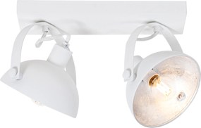 Industrialna lampa sufitowa biała ze srebrnym wykończeniem 2-punktowa regulowana - Magnax