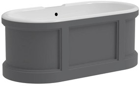 Wanna wolnostojąca w stylu rustykalnym - Szary mat - 161 l - 152 x 74 x 60 cm - CAVASO