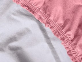 PrzytulneMieszkanie.pl Nieprzemakalne prześcieradło do dziecięcego łóżeczka JERSEY 70x140 cm różowe