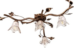 Przysufitowy żyrandol ROZETA 4xE14/40W/230V brązowy