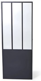 Industrialne lustro w kształcie drzwi EDIMBOURG - Metal - Wys. 180 x Szer. 70 cm - Kolor czarny