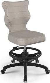 Obrotowe krzesło dla nastolatka Petit Black rozmiar 5 (146-176,5 cm) z podnóżkiem