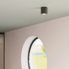Czarna lampa sufitowa z metalowym kloszem Vulco – Nice Lamps