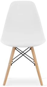 Krzesło OSAKA białe / nogi naturalne x 3