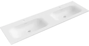 Mexen Vela umywalka wpuszczana w blat podwójna 161 x 46,5 cm, biała mat - 25231601D