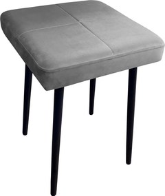 Taboret MAX tkanina Welur stelaż metalowy STOŁEK LOFT : Kolor nogi - Czarna stożek, Kolor tkaniny - VELVET - MG17, Typ tkaniny - Velvet