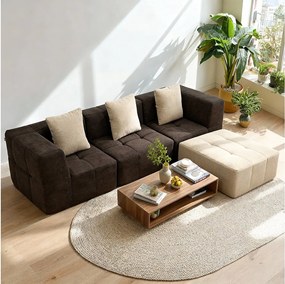 Coco Living Sofa Eden Kompletny 3-osobowa – brąz piaskowy