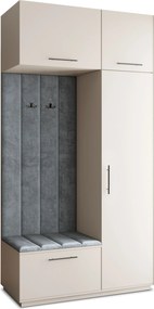 Masseno Garderoba REMA 120/240/60 cm Nowoczesna Szafa do Przedpokoju Kaszmir, MONOLITH 85 (Szary)