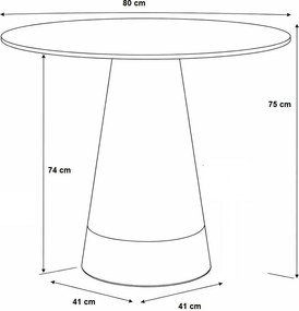 Mały stół do jadalni okrągły Soleilo Duo 80 cm, czarny/naturalny