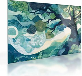 Obraz na szkle – Zielona korona drzewa życia (70x50 cm)