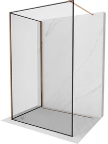 Mexen Kioto ścianka prysznicowa Walk-in 140 x 70 cm, czarny wzór, różowe złoto - 800-140-212-60-70-070